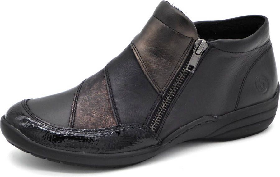 Remonte Comfortabele Basic Lage Schoenen met Rits Black Dames