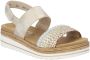 Remonte Sleehaksandaaltjes ELLE-Collection zomerschoen sandaal sleehak met vlechtbandage in metallic-look - Thumbnail 4