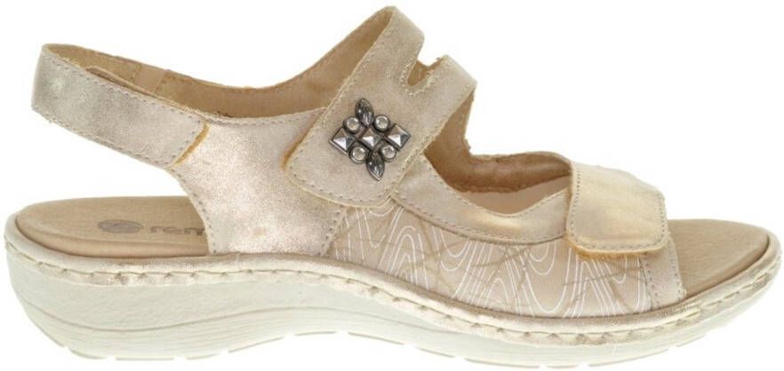 Remonte Goud Beige Lycra Comfort Sandaal Voor Hallux