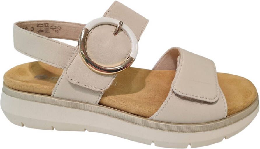 Remonte Licht Grijze Leren Sandalen Licht Grijs