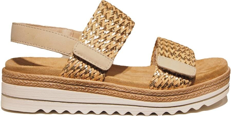 Remonte beige dames sandalen met gevlochten details