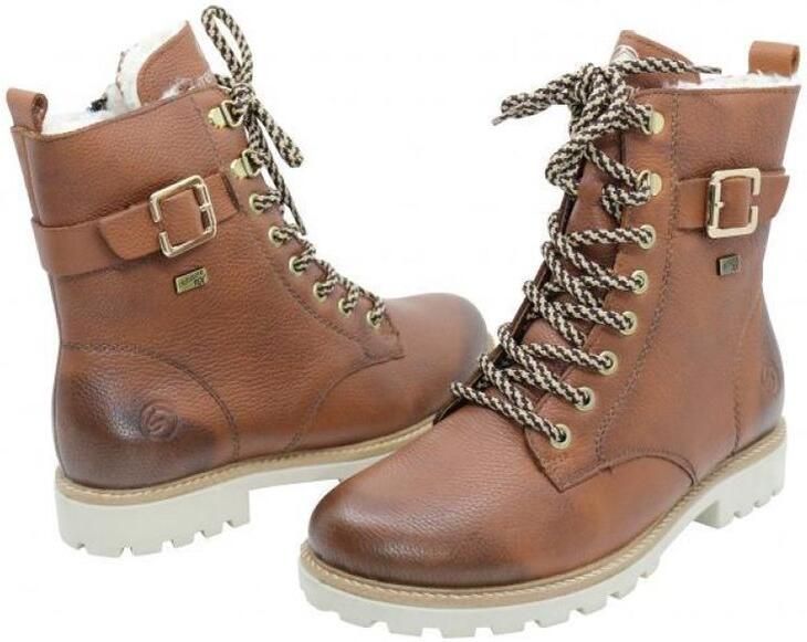 Remonte Winterlaarzen blokhak veterschoenen outdoorschoen met decoratieve gesp - Foto 3