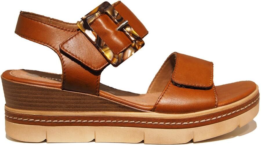 Remonte bruine leren dames sandalen