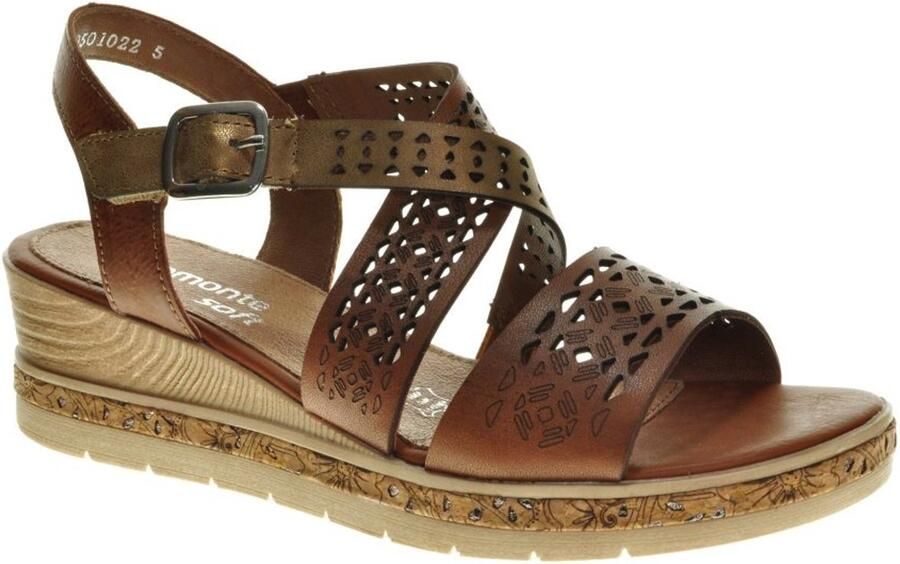 Remonte Cognac Sandalen Sleehak