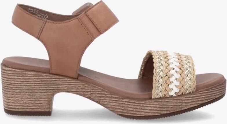 Remonte Sandaaltjes blockhak plateau sandaal zomerschoen met bandage in jute-look - Foto 2