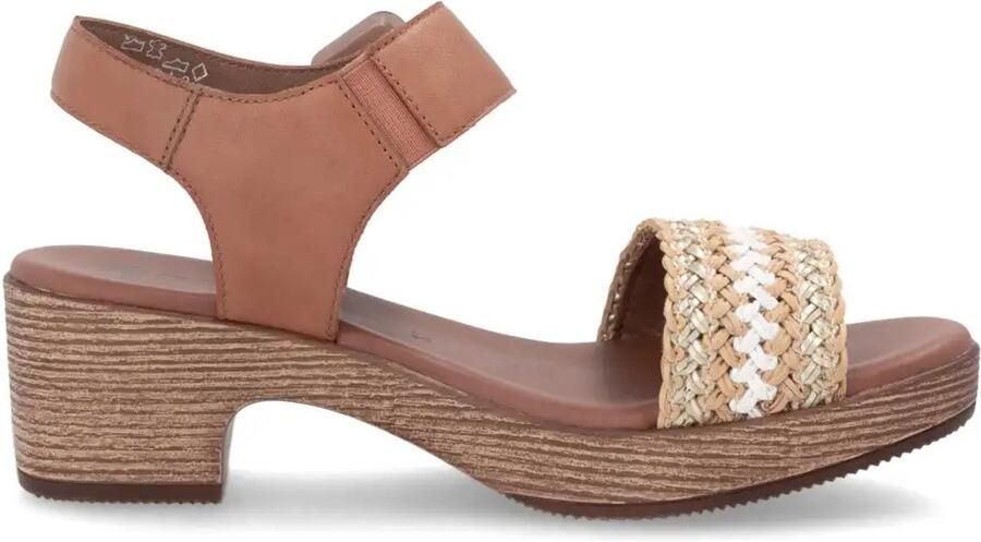 Remonte Sandaaltjes blockhak plateau sandaal zomerschoen met bandage in jute-look - Foto 2
