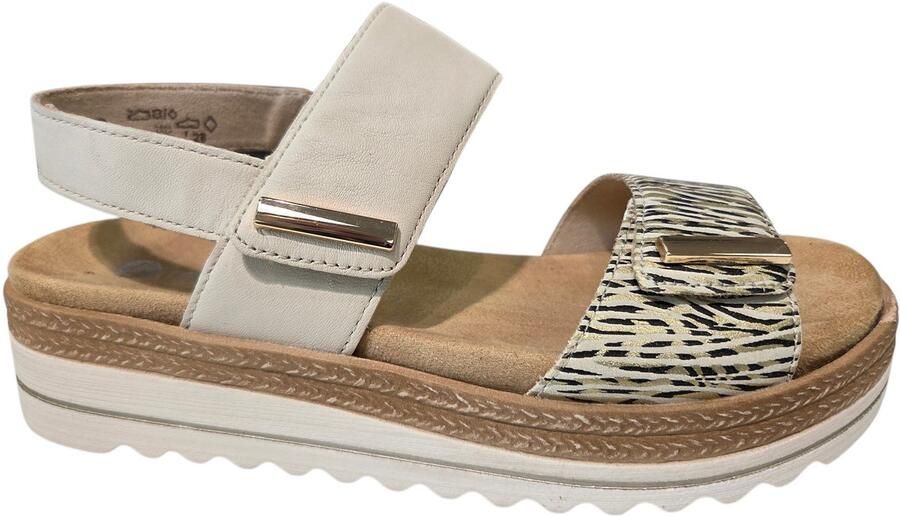 Remonte D0Q59-60 Sandalen Wit Dierenprint Leer Dames Wit