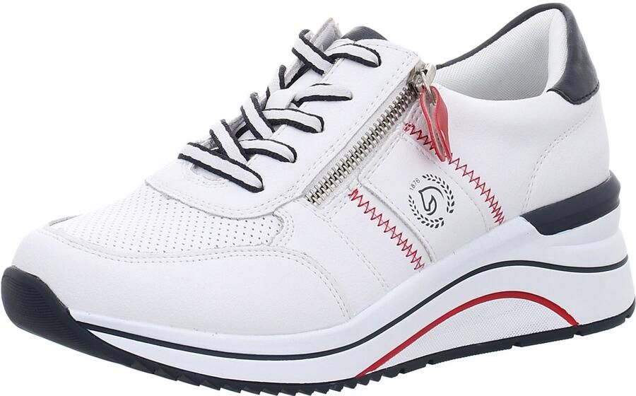 Remonte Sneakers met sleehak vrijetijdsschoen lage schoen veterschoen met metallic contrastaccenten