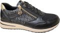Remonte D1G08-07 Sneakers Zwart Met Goud Leer Dames Zwart - Zwart