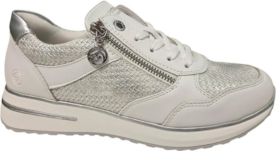 Remonte D1G08-80 Sneakers Wit Zilver Leer Dames Wit