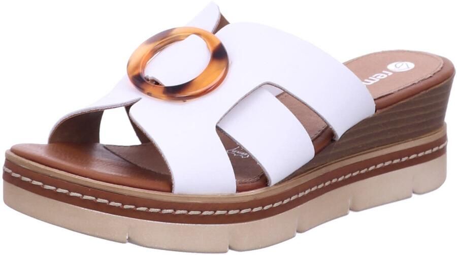 Remonte Slippers wig hak zomerschoen instapschoen met mooie decoratieve gesp