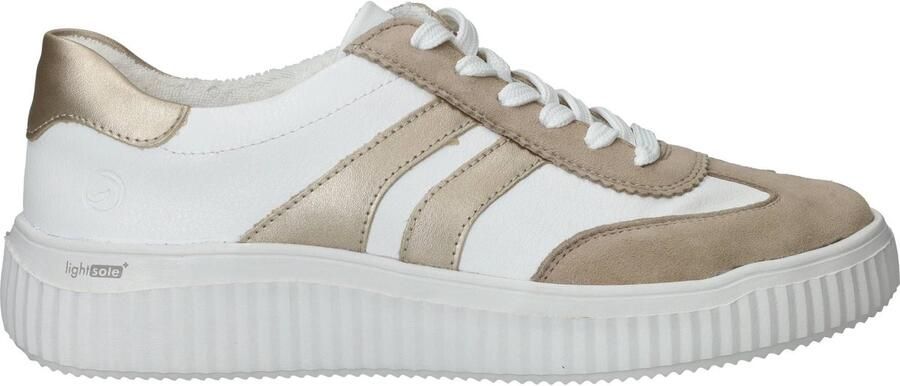 Remonte D3E00-80 Sneakers Wit Beige Goud Leer Dames Wit