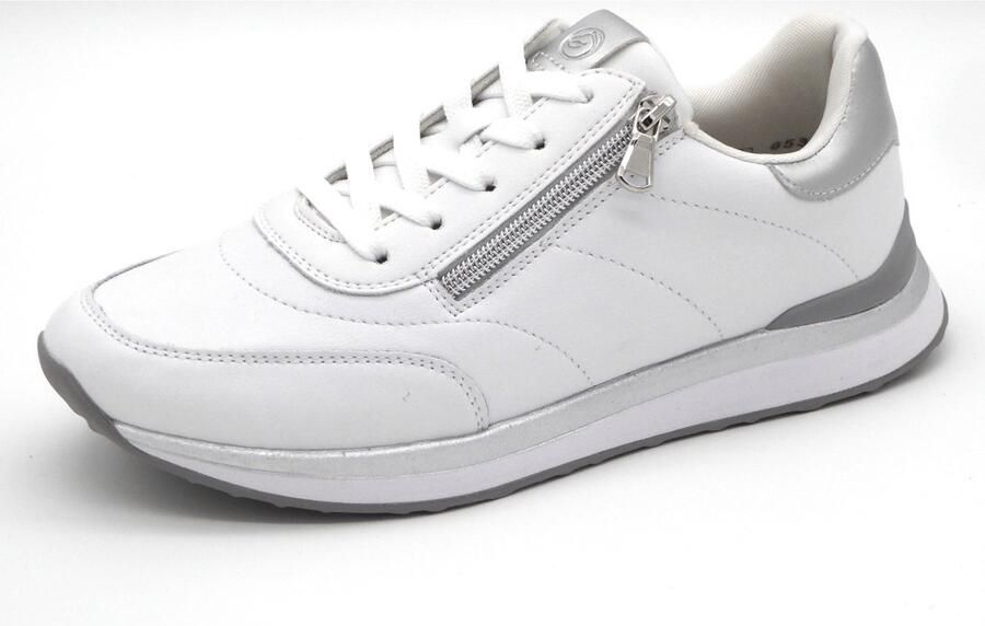 Remonte D3F00-80 Sneakers Wit Zilver Leer Dames Wit