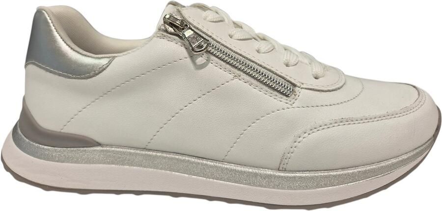 Remonte D3F00-80 Sneakers Wit Zilver Leer Dames Wit