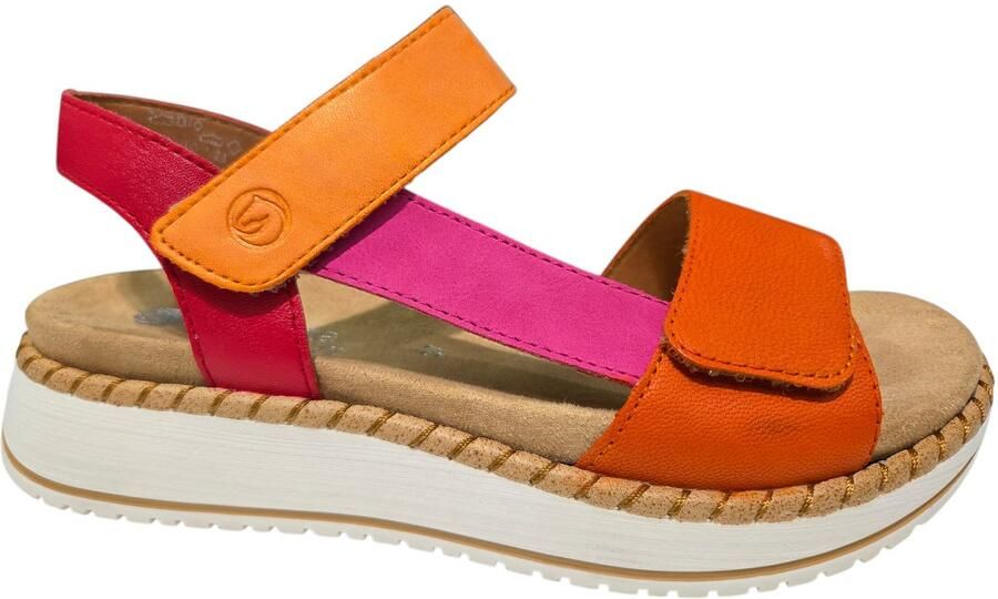 Remonte D3J50-38 Sandalen Oranje Roze Leer Dames Oranje Roze