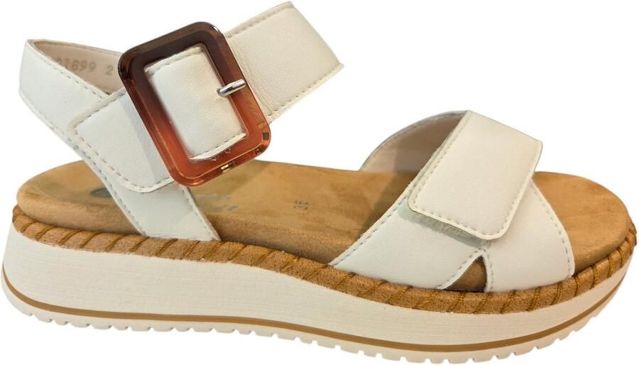 Remonte Sandalen Plat Sandalen Plat Gebroken wit