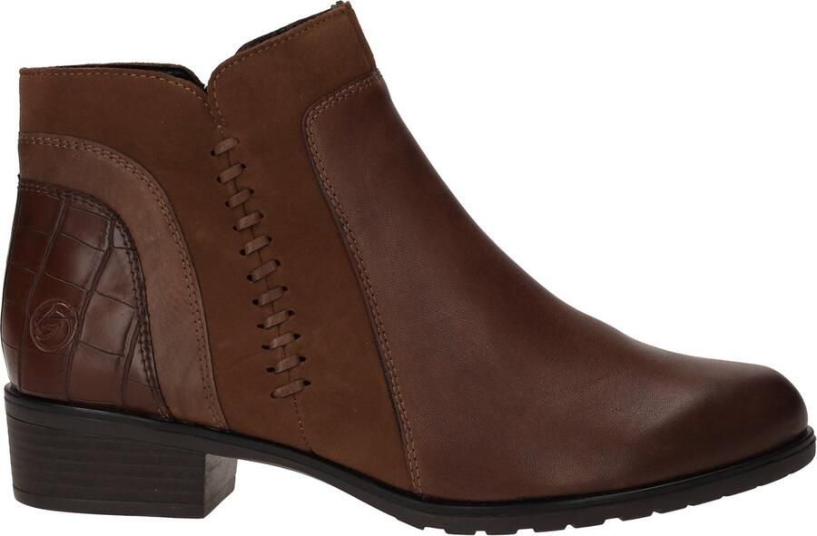 Remonte D6893-22 Enkellaarzen Bruin Leer en Suede Dames Bruin