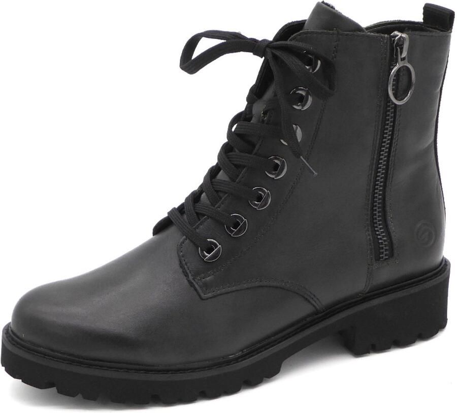 Remonte Veterlaarsjes blokhak laarsjes veterschoenen flats in used look