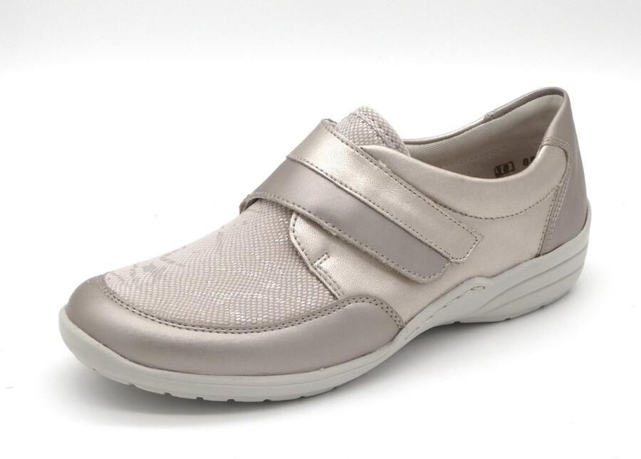 Remonte Dames Klittenbandschoen R7600-93 Lichtbeige -Wijdte H