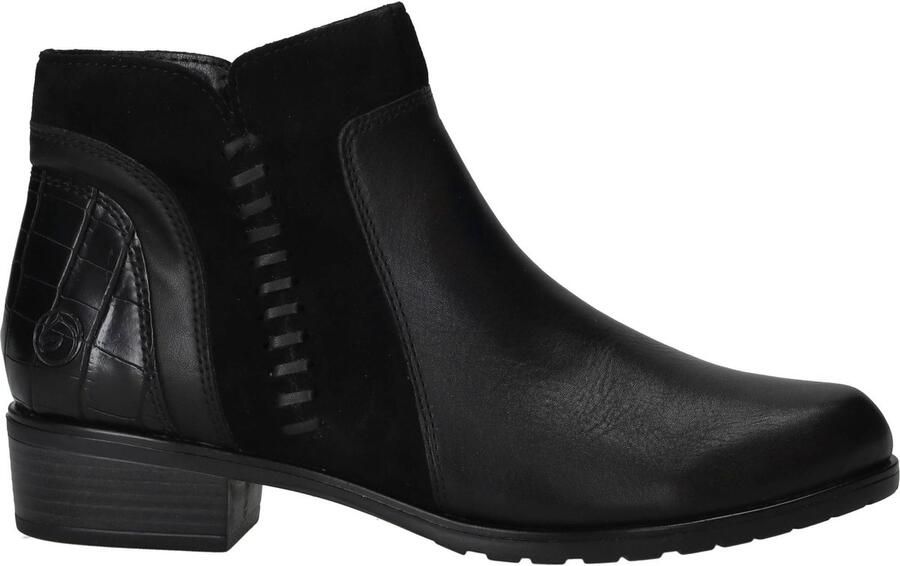 Remonte D6893-02 Enkellaarzen Zwart Leer en Suede Zwart