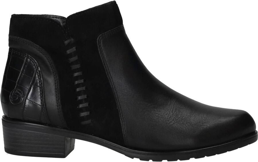 Remonte D6893-02 Enkellaarzen Zwart Leer en Suede Zwart