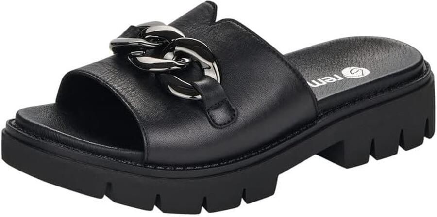 Remonte Slippers blokhak zomerschoen slippers met trendy decoratieve ketting