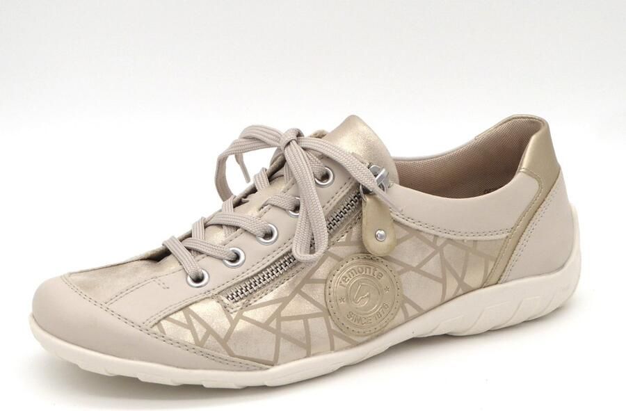 Remonte Dames Sneaker R3408-91 Lichtbeige Print