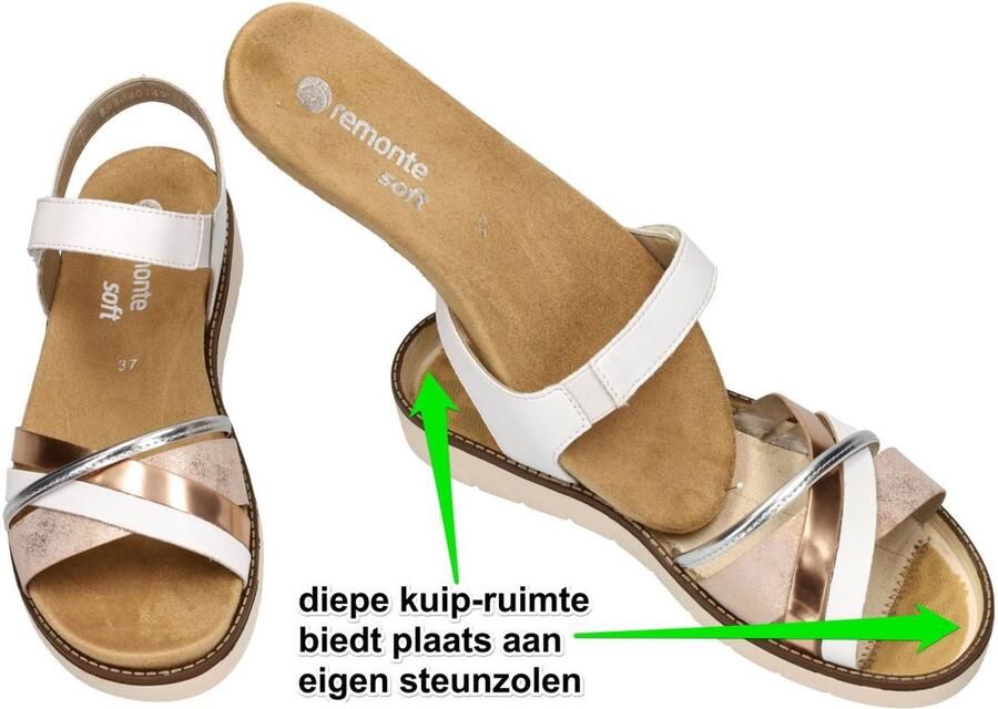 Remonte Sandalen sleehak zomerschoen sandalette met uitneembare zachte inlegzool