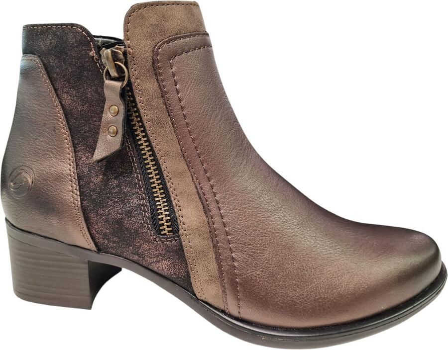 Remonte R5172-90 Enkellaarzen Brons Combi Leer