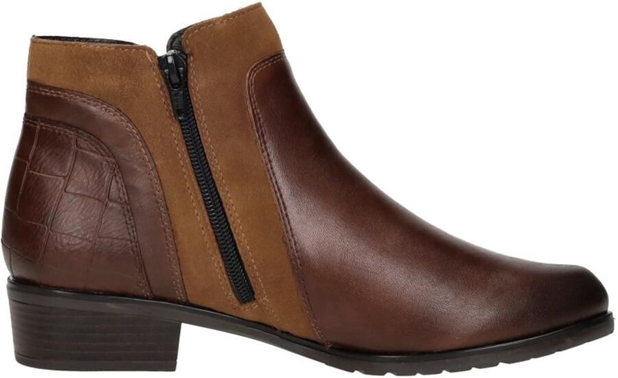 Remonte D6893-22 Enkellaarzen Bruin Leer en Suede Dames Bruin