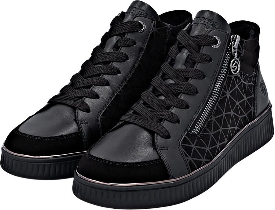 Remonte Hoge sneakers van Goatsuede-leer Rits en Veters uitneembare zool - Foto 2