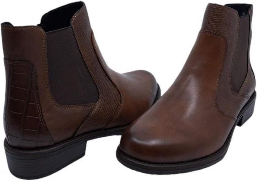 Remonte Chelsea-boots blokhak laarsjes business schoen accenten in reptiel-look