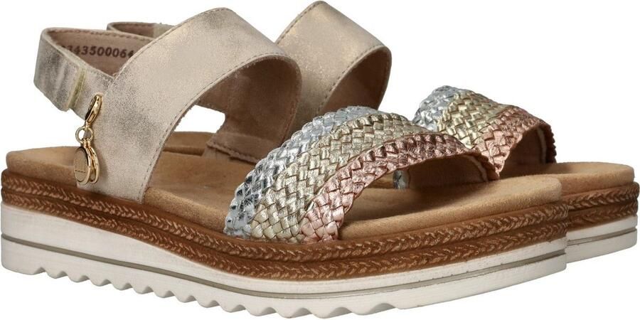 Remonte Sleehaksandaaltjes ELLE-Collection zomerschoen sandaal sleehak met vlechtbandage in metallic-look - Foto 2