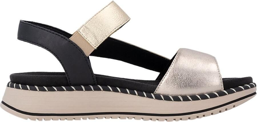 Remonte Leren sandalen met plateauzool en boa-versiering - Foto 2