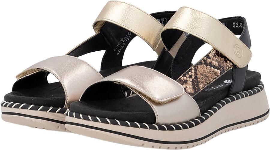 Remonte Leren sandalen met plateauzool en boa-versiering - Foto 2