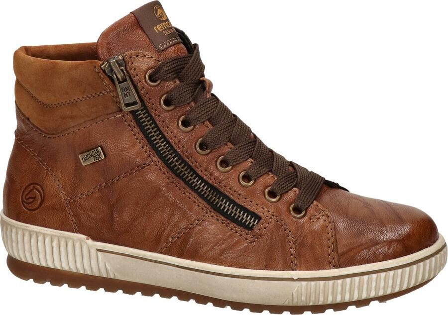Remonte Veterlaarsjes blokhak laarsjes veterschoenen flats in used look