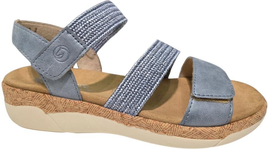 Remonte R6861-12 Sandalen Blauw Metallic Leer Dames Blauw