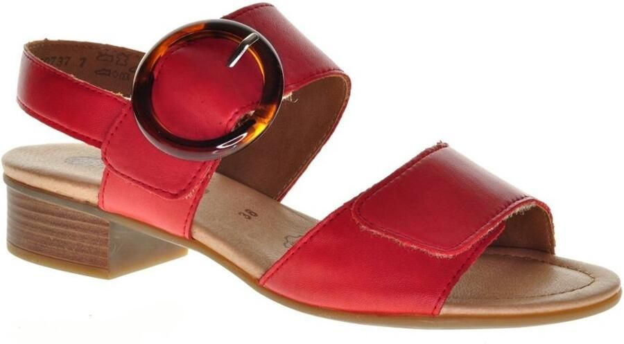 Remonte Rode Geklede Sandaal Met Hakje