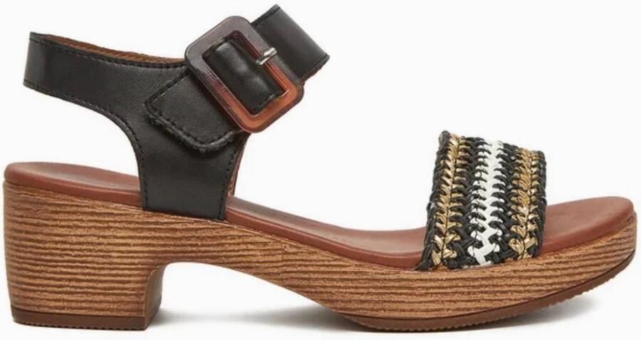 Remonte Sandaaltjes blockhak plateau sandaal zomerschoen met bandage in jute-look