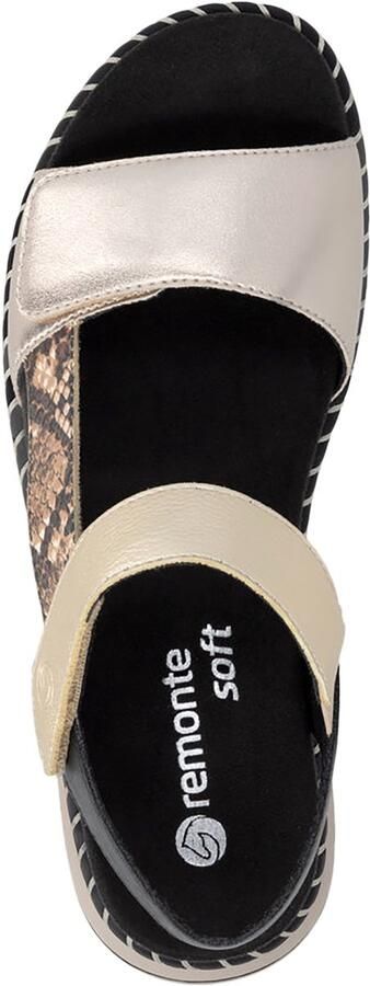 Remonte Leren sandalen met sleehak en boa-versiering