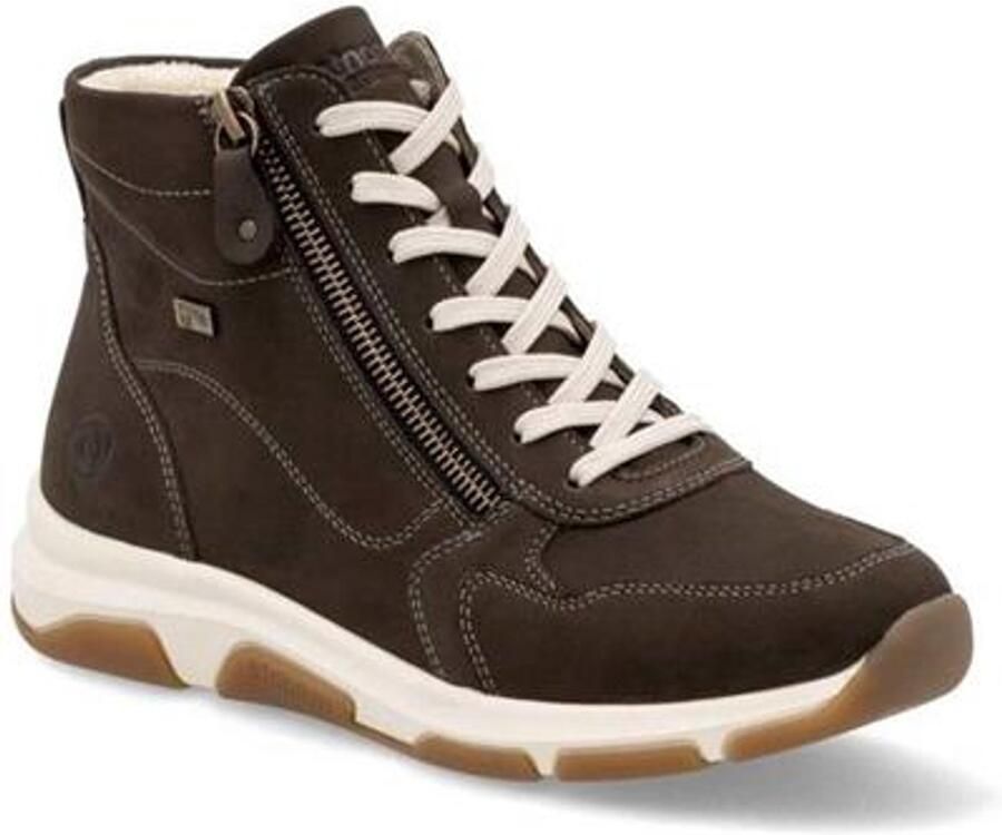 Remonte Sneakers met sleehak high-top sneaker veterschoen vrijetijdsschoen met buitenrits