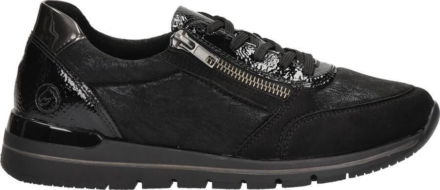 Remonte Elegante Zwarte Sneaker met Lakdetails