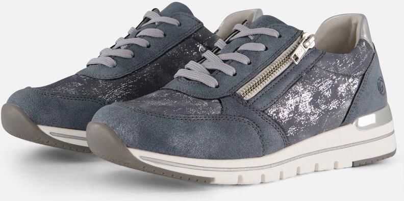 Remonte Blauwe Sneaker met Metallic Accenten Blue Heren