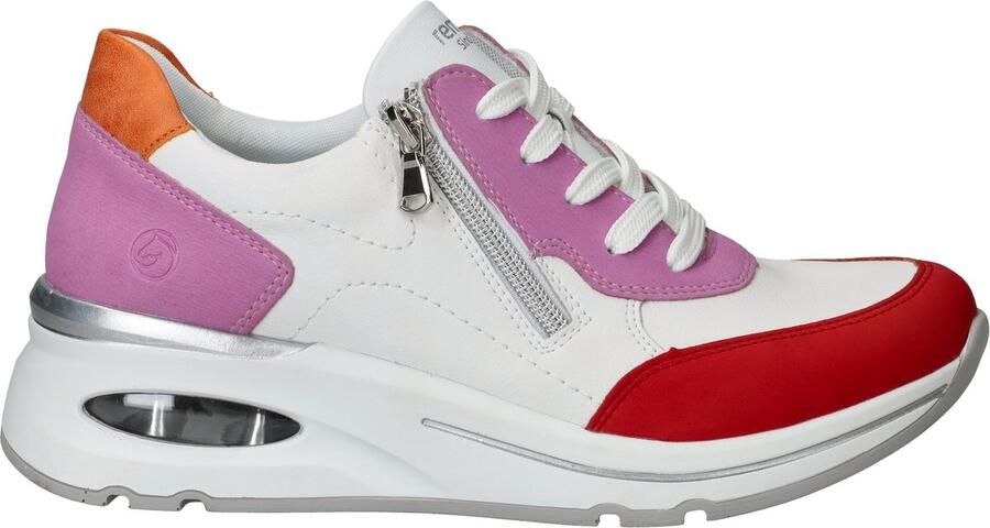 Remonte Sneakers met sleehak Elisabeth Hurley-Collection vrijetijdsschoen lage schoen veterschoen met uitneembare zachte inlegzool