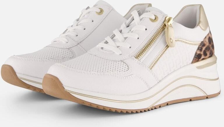 Remonte D0T10-82 Sneakers Wit met Panterprint op de hak Leer Dames Wit - Foto 4