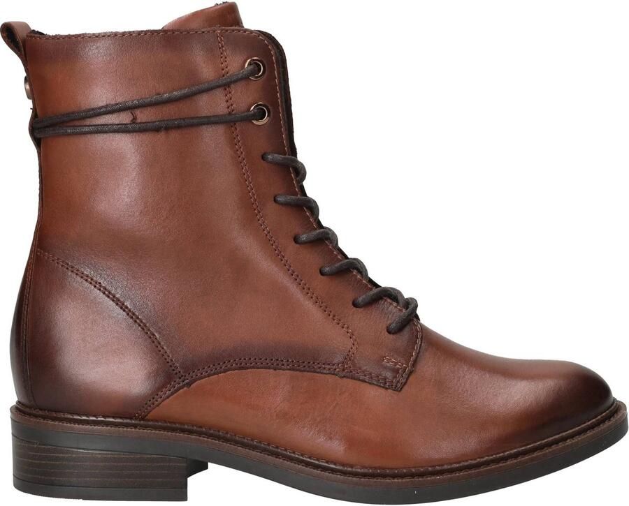 Remonte D2W80-24 Cognac bootie met rits en vetersluiting