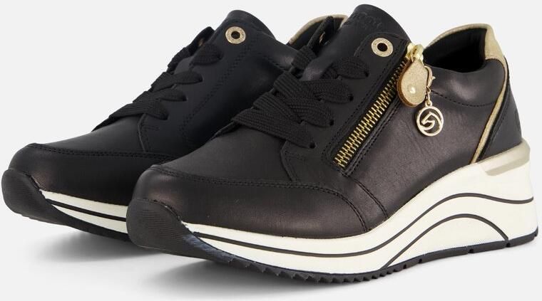 Remonte Stijlvolle Comfort Sneaker met Gouden Accenten Black Dames - Foto 8