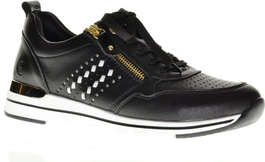Remonte Zwarte Trendy Sneaker Veter Rits