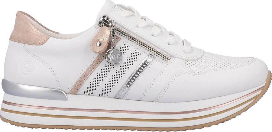 Remonte Witte sportieve sneaker met comfortabel voetbed White Heren