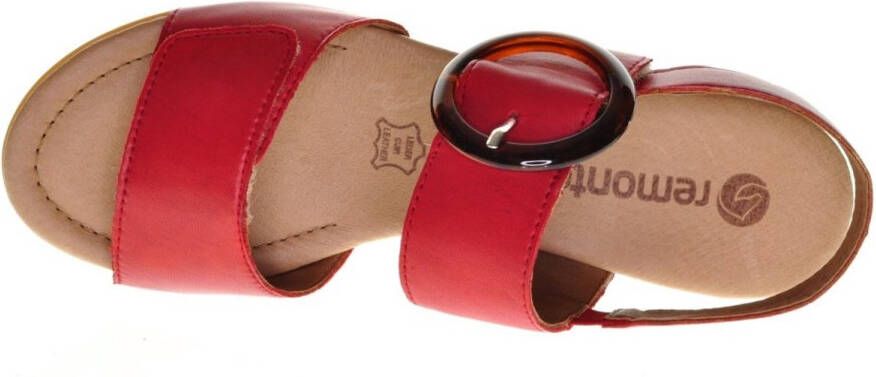 Remonte Rode Geklede Sandaal Met Hakje